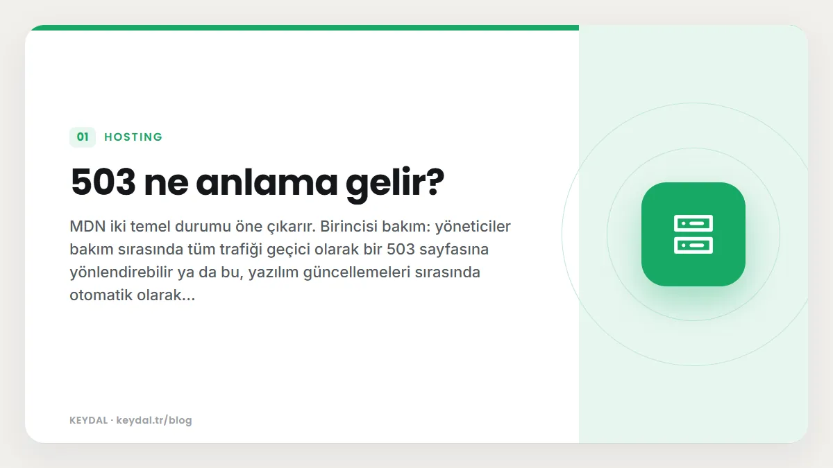 503 ne anlama gelir?