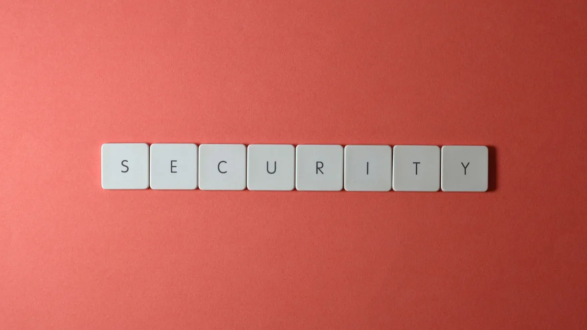 A conceptual image of the word security spelled with key