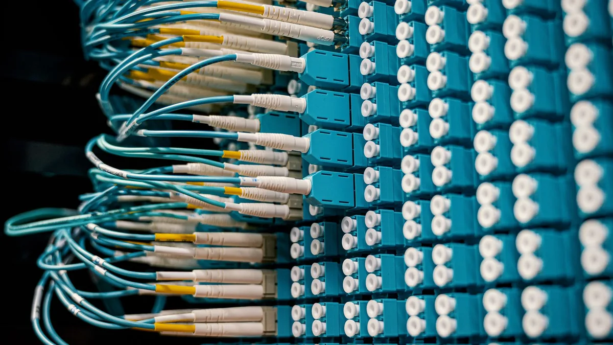 Cable organizer with set of various network wires in swi