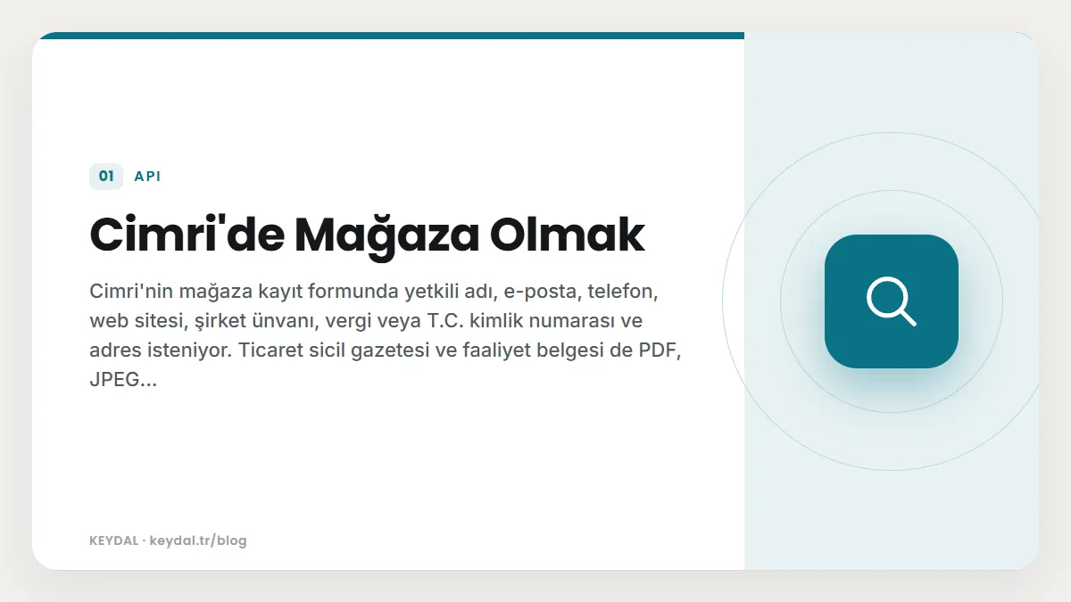 Cimri'de Mağaza Olmak