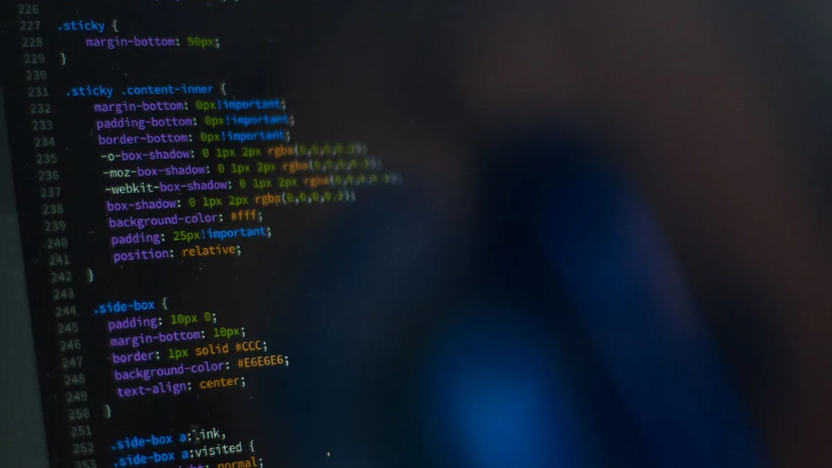 Monitörde CSS kodu