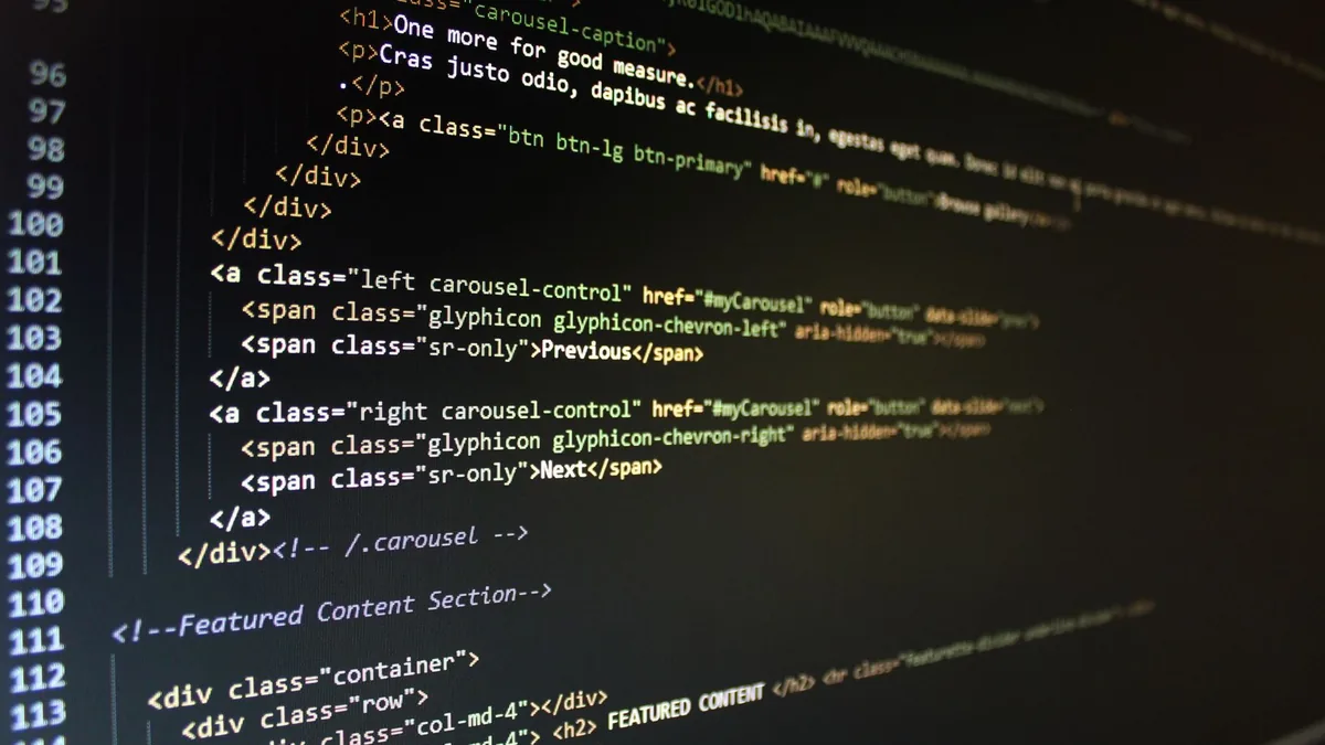 Monitörde HTML kodu