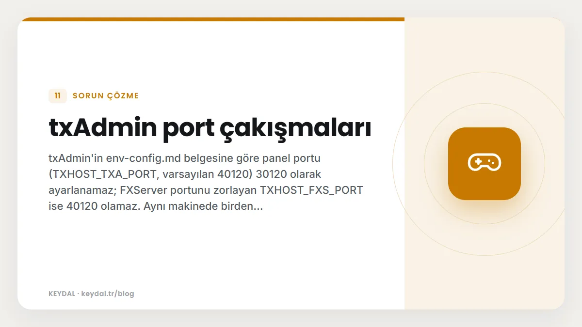 txAdmin port çakışmaları