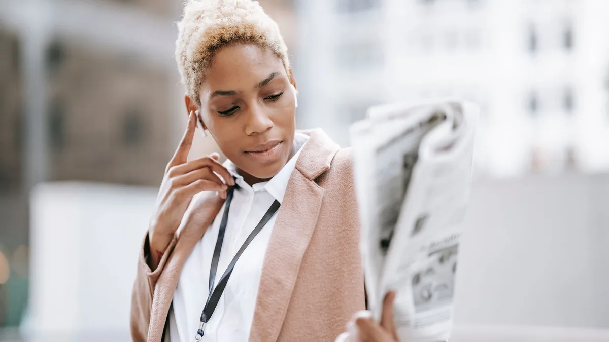 Focused young african american female entrepreneur with