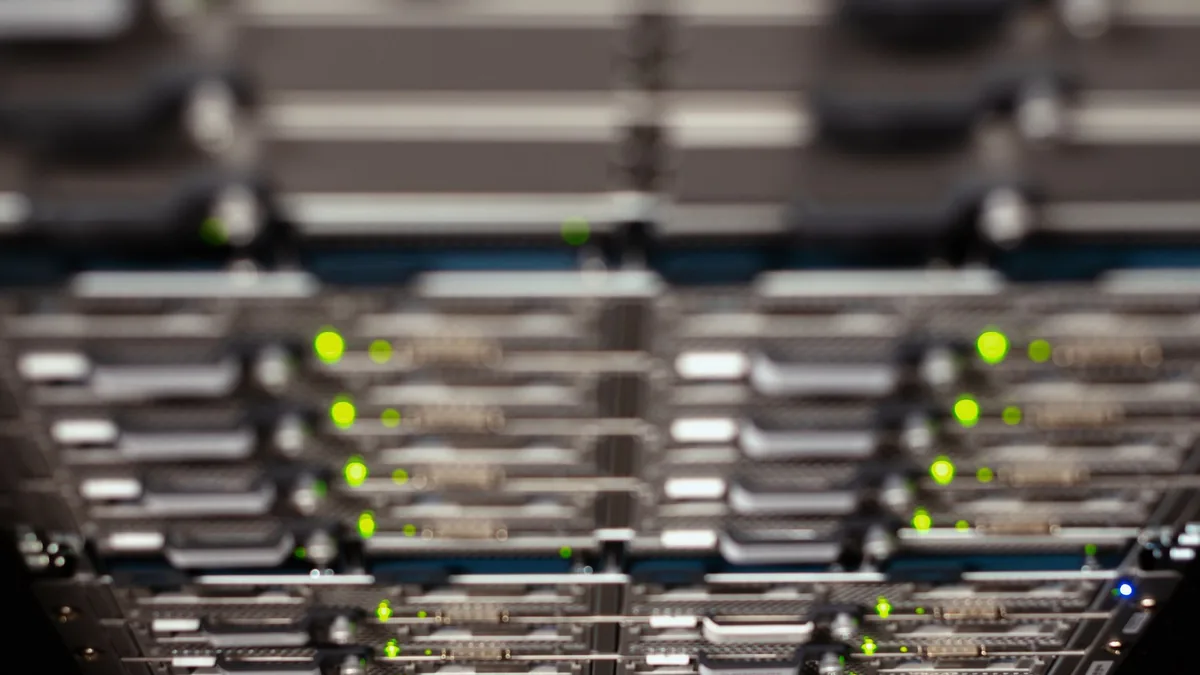 From above contemporary server cable trays without wires