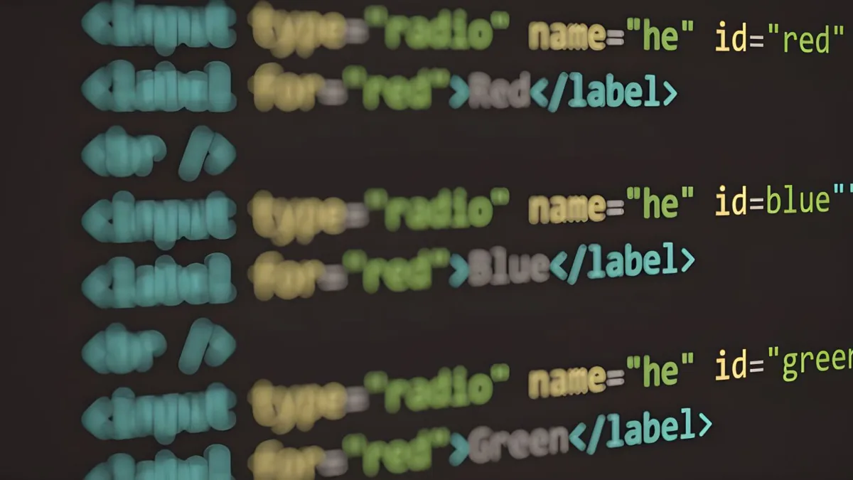 Ekranda web yapısını gösteren HTML kodu