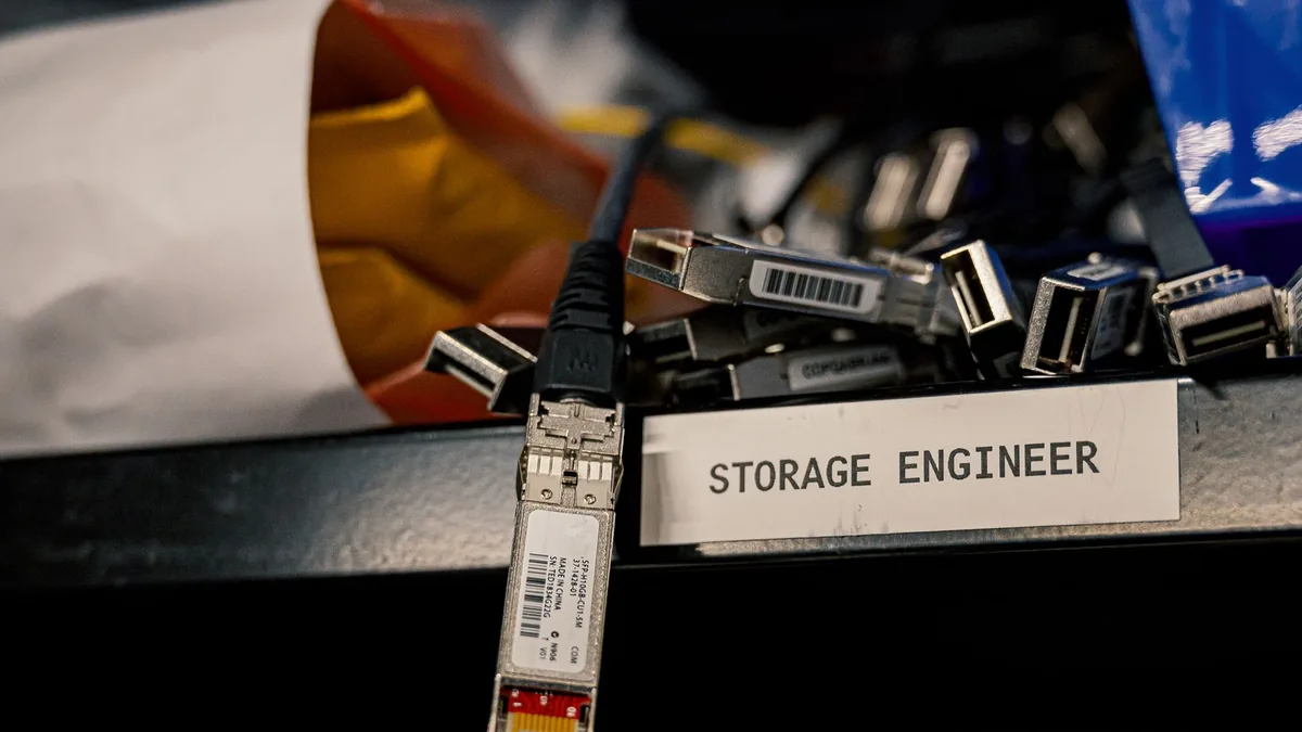 Low angle of various connectors and usb cables placed on