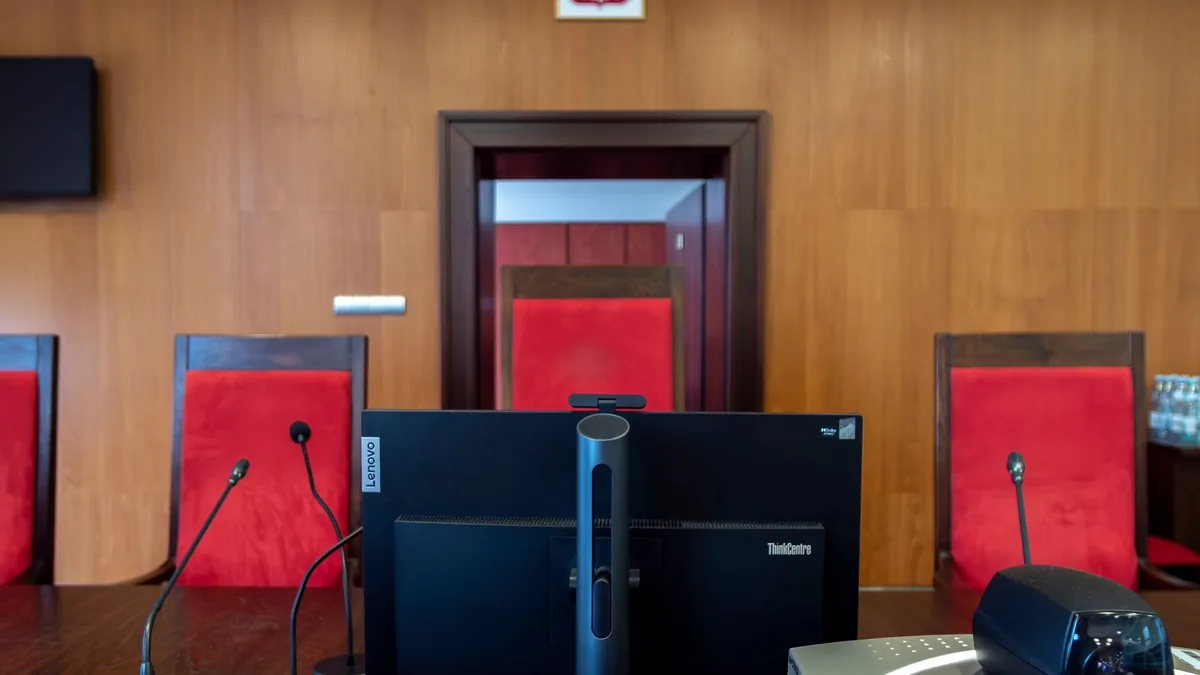 Modern courtroom interior in wroc aw poland featuring ju