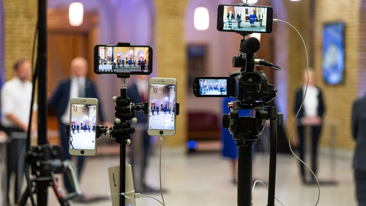 Multi camera setup capturing a live event indoors showca
