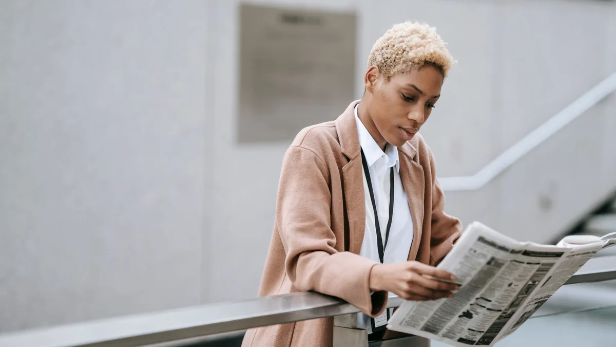 Serious young african american businesswoman in formal c