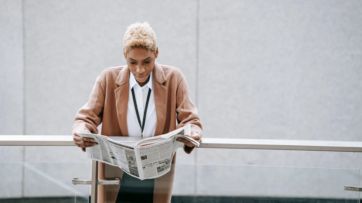 Serious young african american female entrepreneur in fo