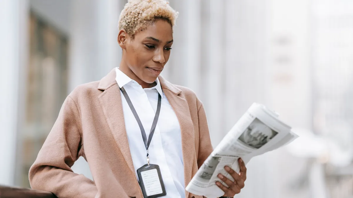Serious young african american female entrepreneur with