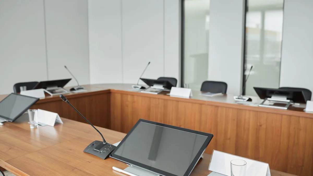 Spacious conference room equipped with modern technology