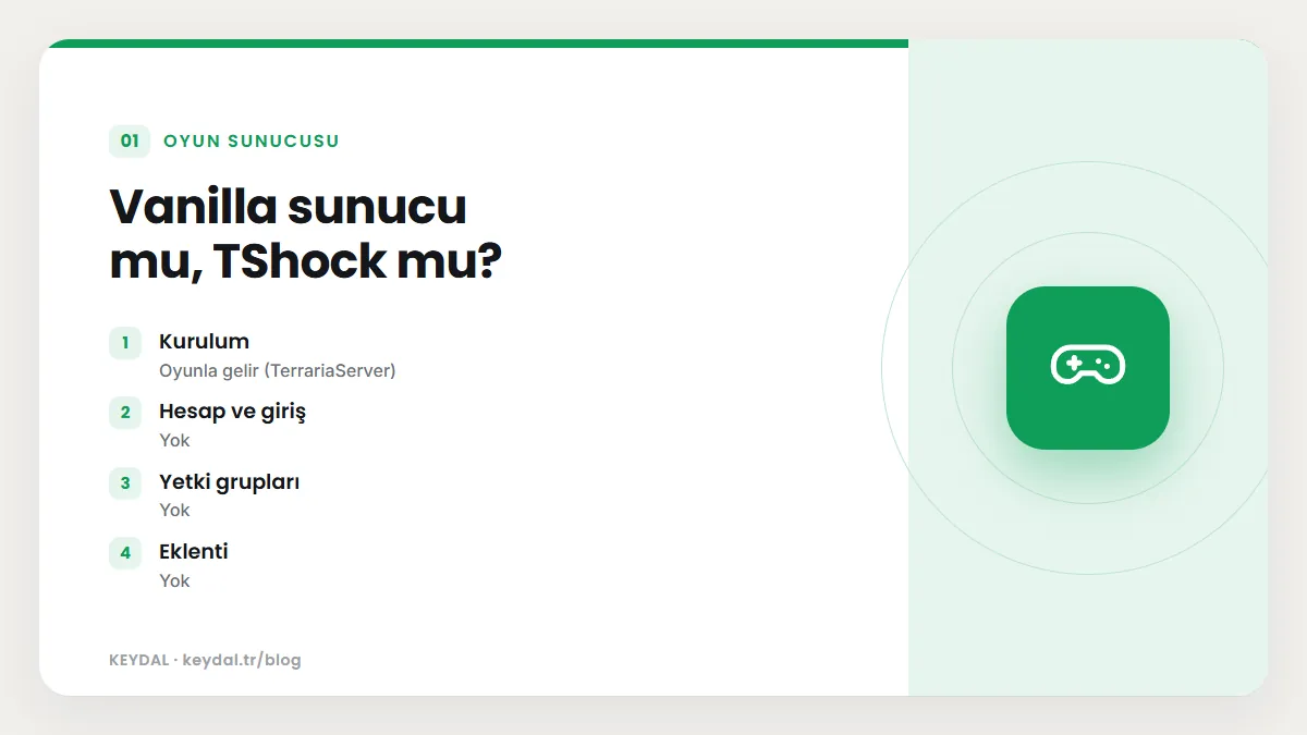 Vanilla sunucu mu, TShock mu? Kurulum, Hesap ve giriş, Yetki grupları, Eklenti