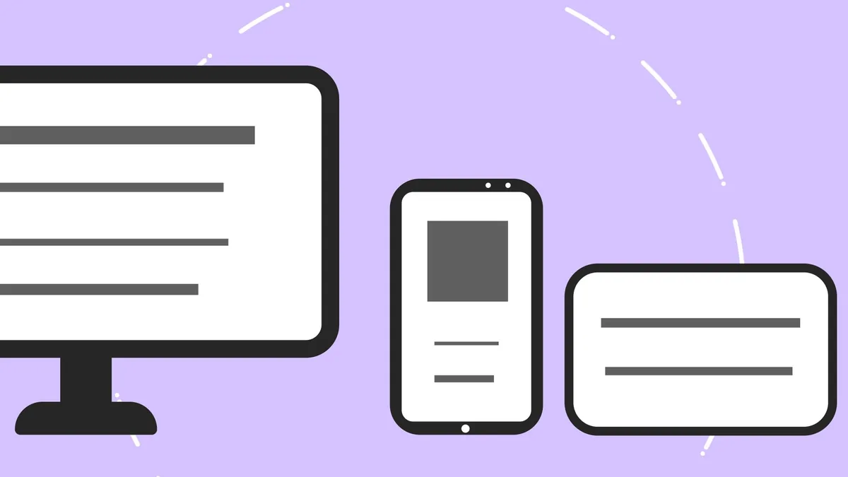 Telefon ve monitör simgeleriyle vektör çizim